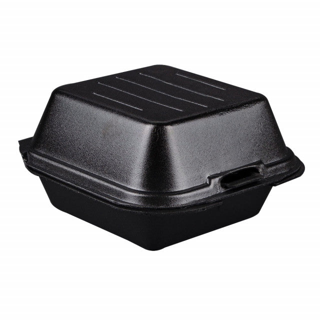 6x6x3 Hinged 1 Comp Cont Med Blk - Ecopax (500/case)