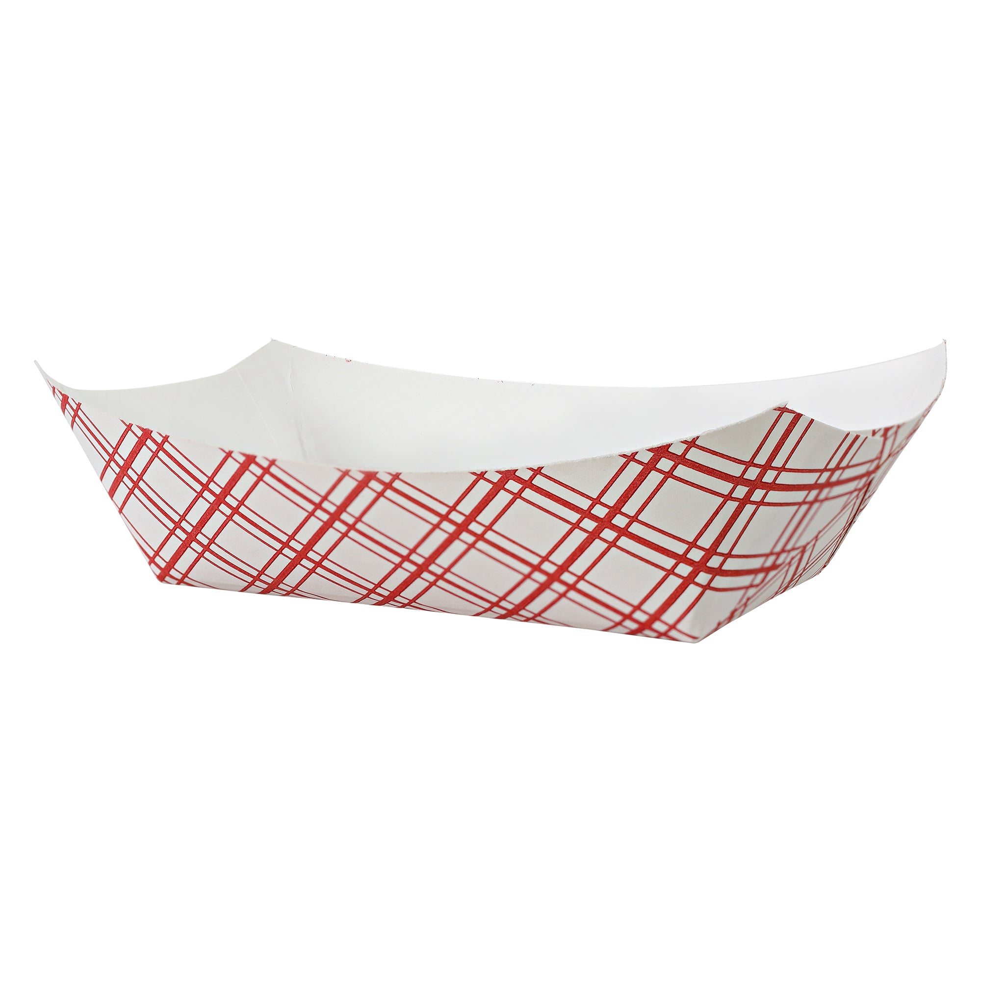 1lb Red Plaid Food Tray PFAS Free 4 / 250 cs