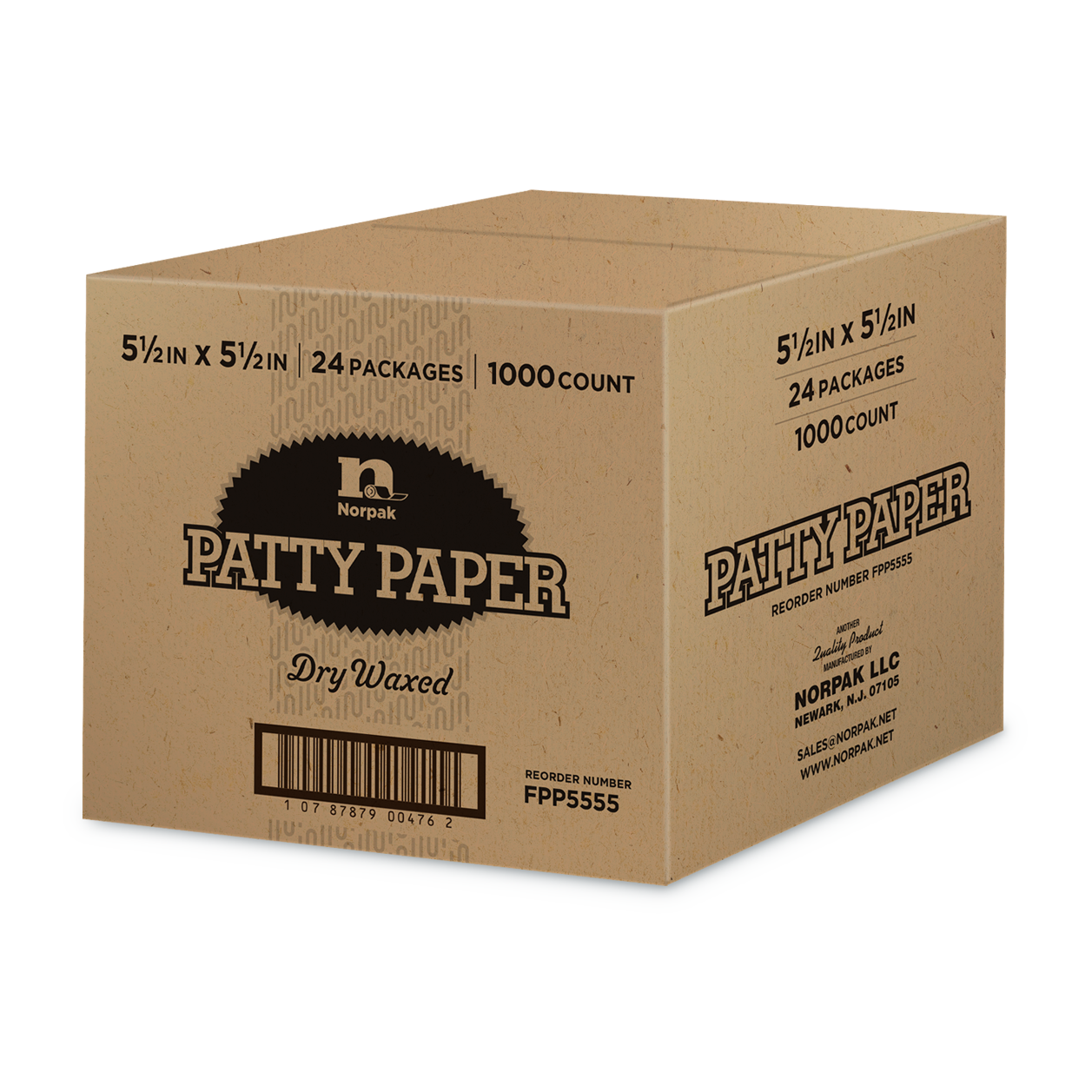 Patty Paper 5.5" x 5.5" White - Norpak - 1/1000 cs