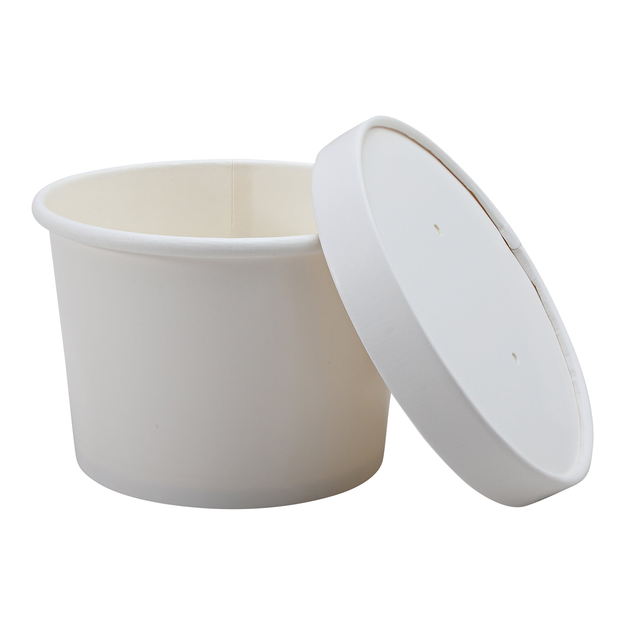 Paper Food / Soup Container w/Lid 8 oz White Combo – Empress (500/case)