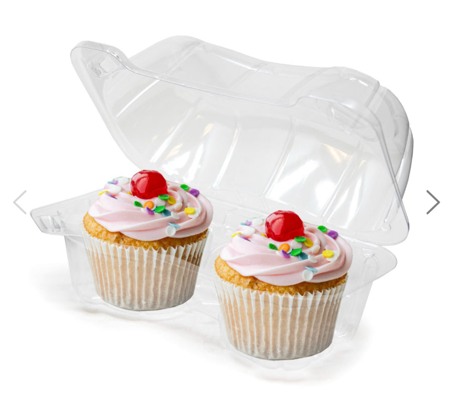 2-Count Muffin/Cupcake Hinged Container - DFI (250/case)