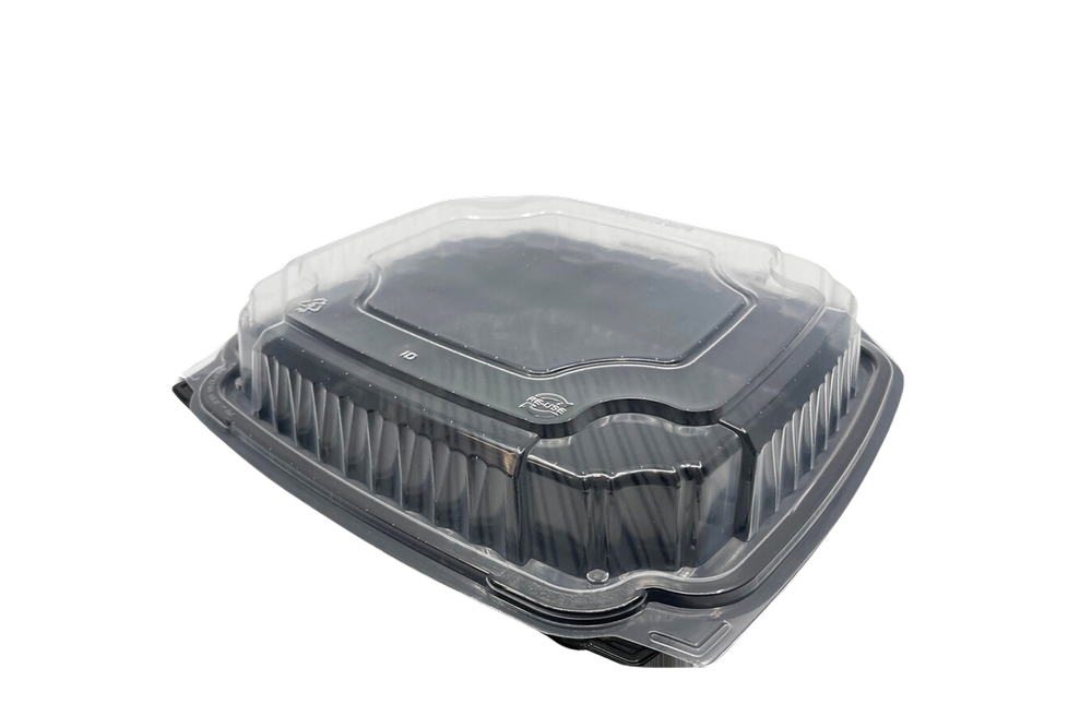 Ecopax  8x8 black bottom Clr lid 270/cs