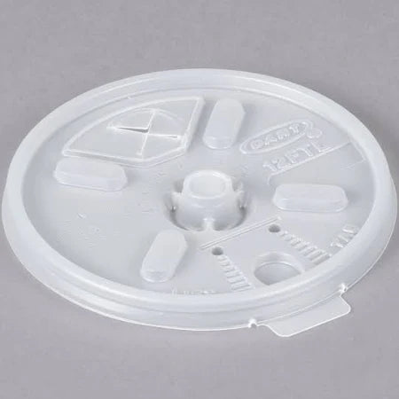 12 oz Foam Cup Lid with Lift n' Lock - Dart (1000/case)